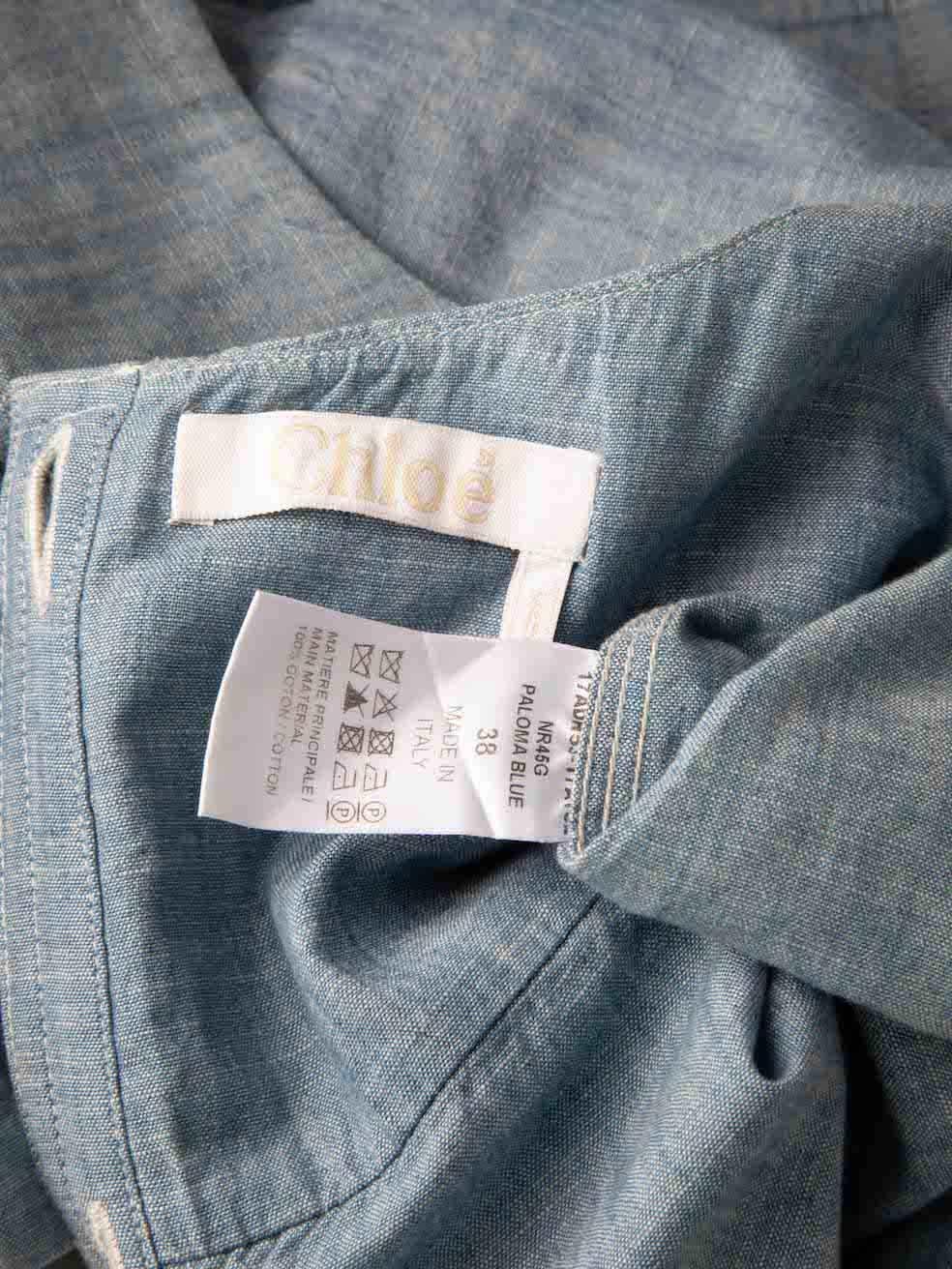 Women's Chloé Blue Pocket Detail Top Size M