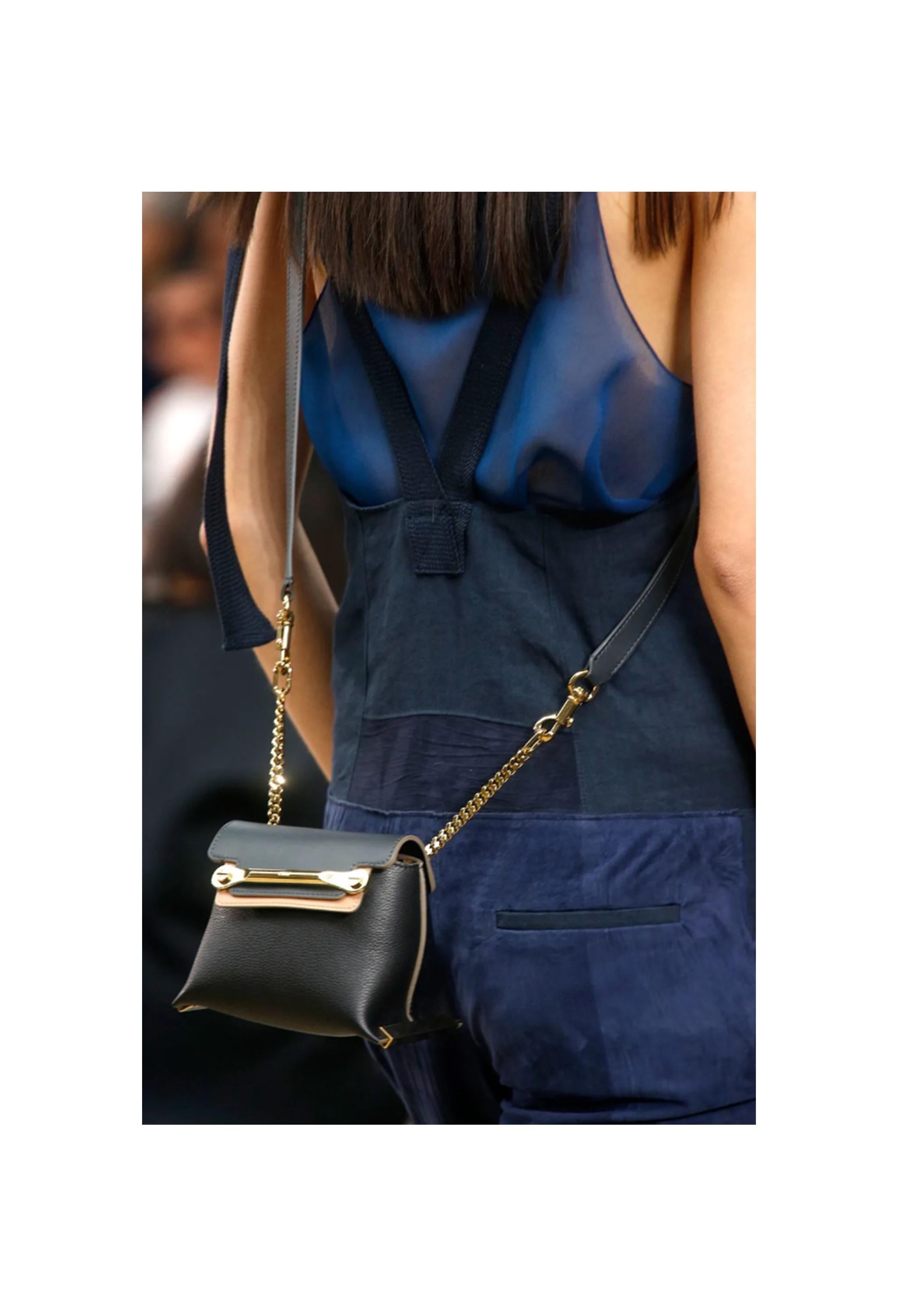 Tuta Chloe in camoscio blu e lino 2014 in vendita 4