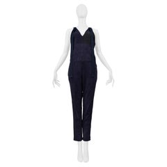 Chloe Blue Suede & Flax Jumpsuit 2014