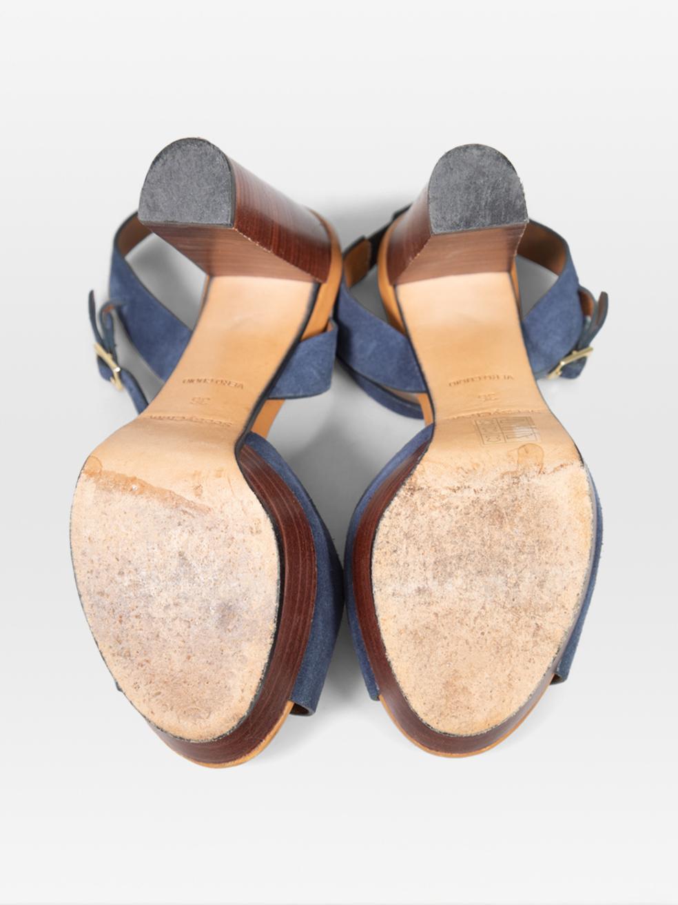 Chloé Blue Suede High Heeled Sandals Size IT 36 In Good Condition For Sale In London, GB