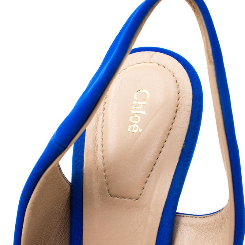 Chloe Blue Suede Slingback Sandals Size 38.5 3