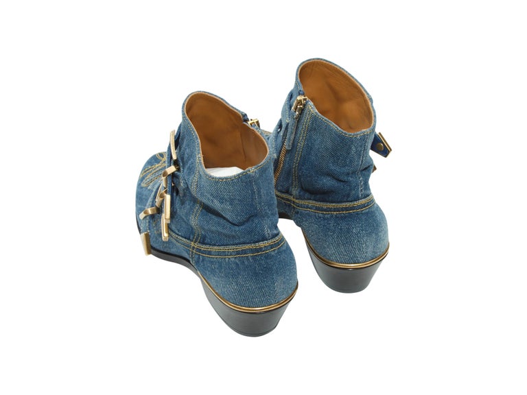 denim ankle boots women's