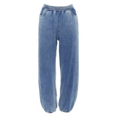 CHLOE blue white faded wash cotton blend relaxed jogger pants M