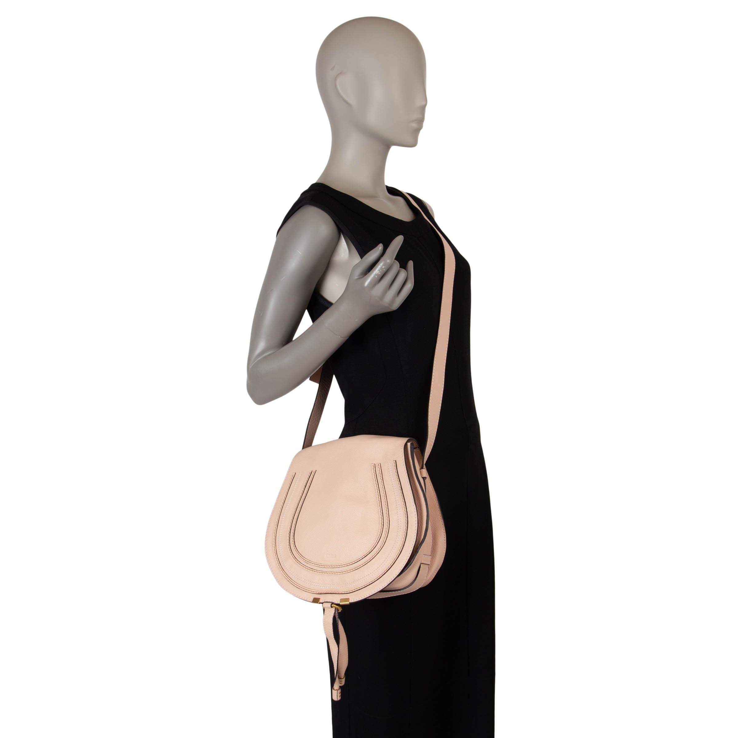 CHLOE Borsa a tracolla MARCIE MEDIUM in pelle nuda in vendita 4
