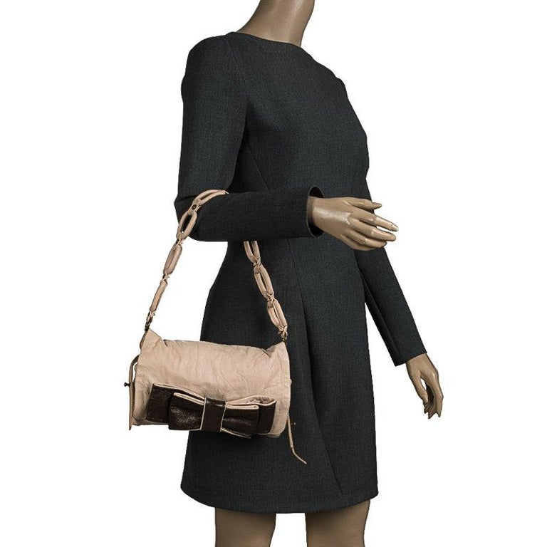 Chloe Blush Pink Leather Bow Shoulder Bag For Sale at 1stDibs