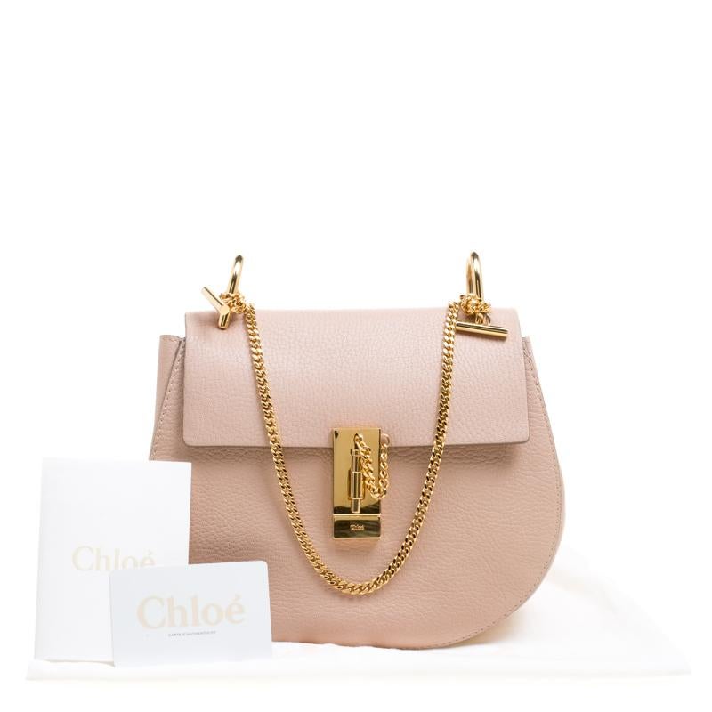 Chloe Blush Pink Leather Medium Drew Shoulder Bag For Sale at 1stDibs