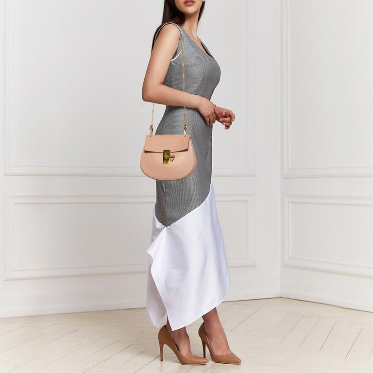 Chloe Drew Pink Luxury Bag Chloe Blush Pink Leather Medium