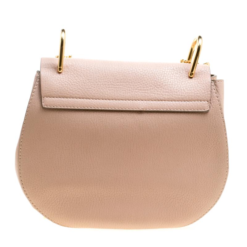 Chloe Blush Pink Leather Medium Drew Shoulder Bag In Excellent Condition In Dubai, Al Qouz 2