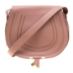 Chloe Blush Pink Leather Medium Marcie Crossbody Bag