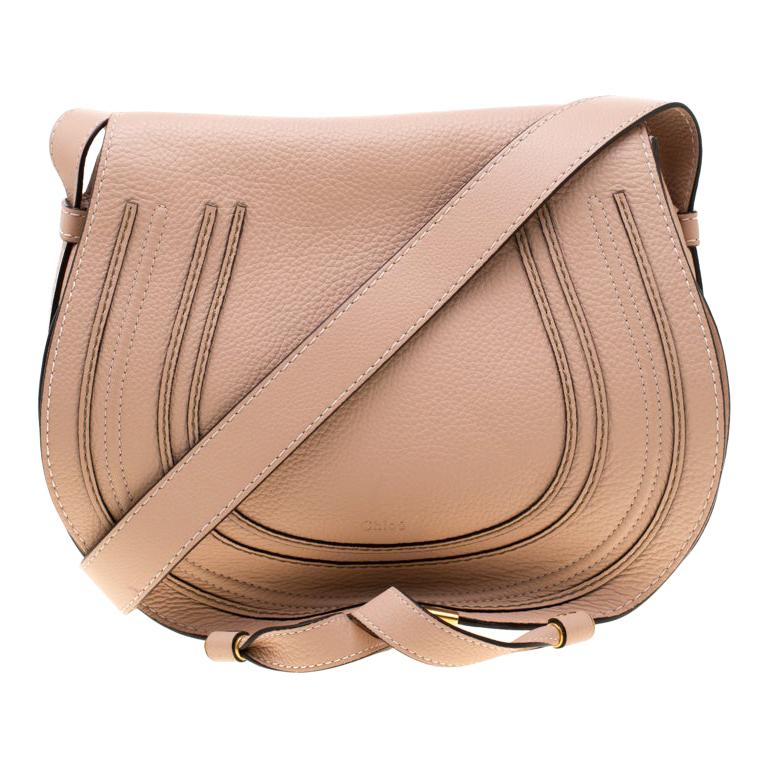 Chloe Blush Pink Leather Medium Marcie Crossbody Bag For Sale at 1stdibs