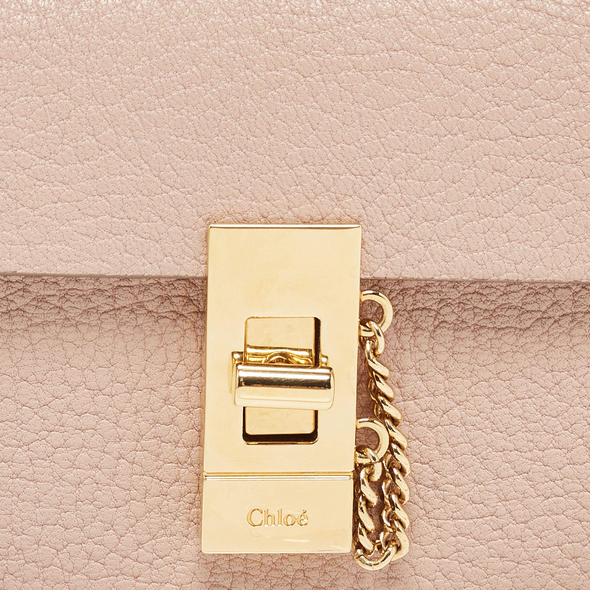 Chloé Blush Pink Leather Mini Drew Backpack 8