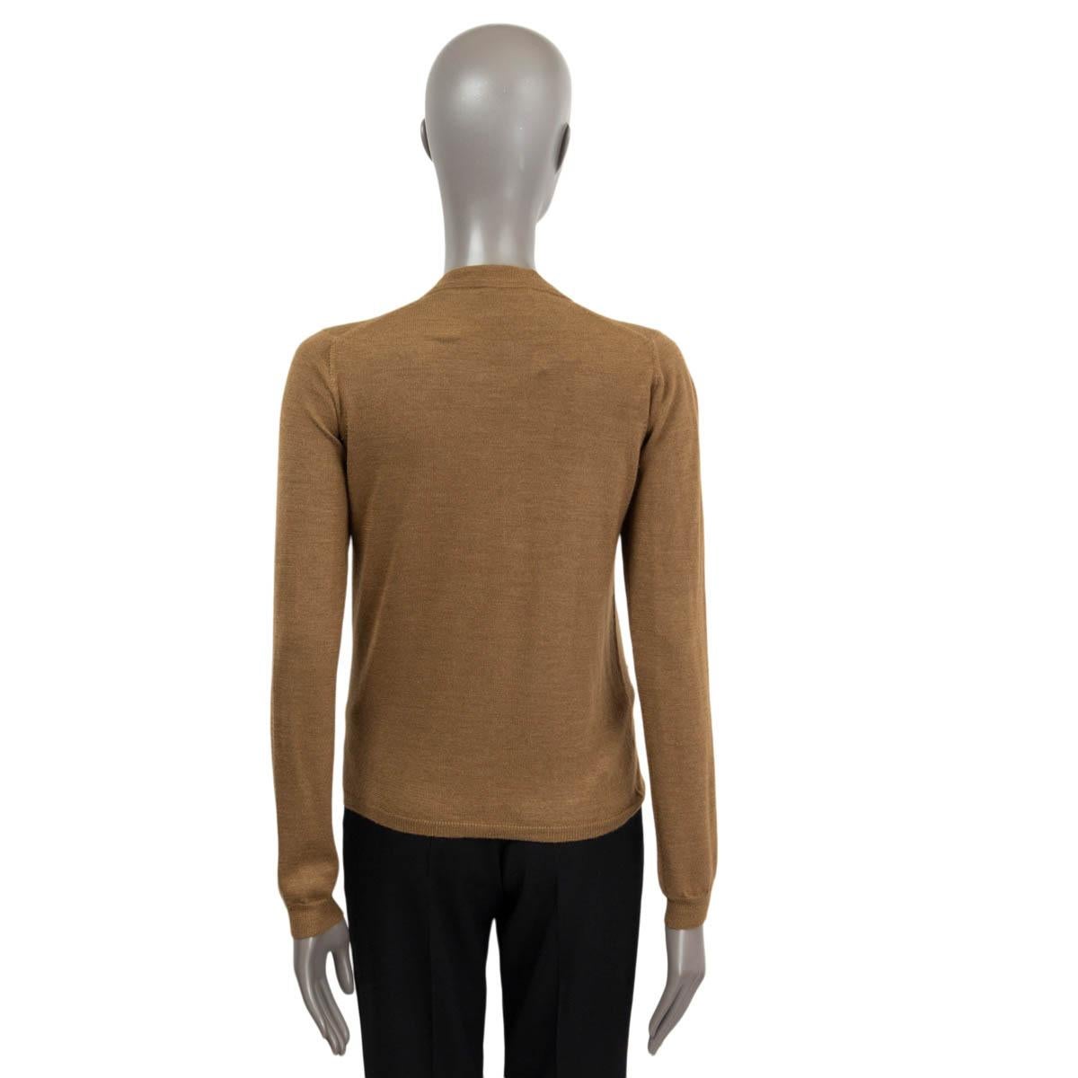 Women's CHLOE bronze brown cashmere & silk BUTTED POCKETS Cardigan Sweater S For Sale