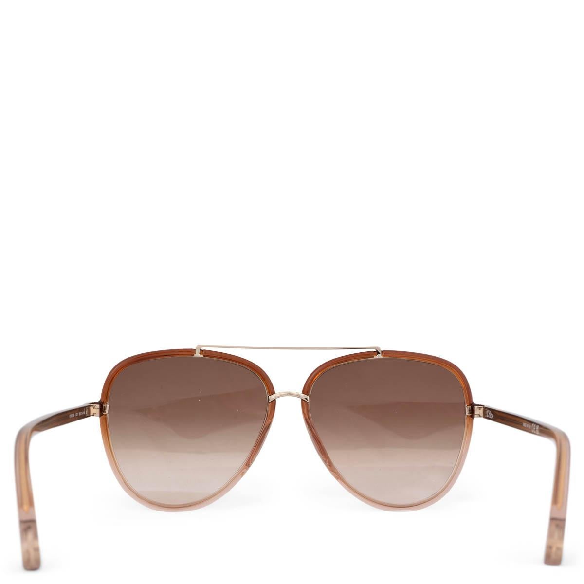 Women's CHLOE brown acetate 2022 AVIATOR Sunglasses CH0129S