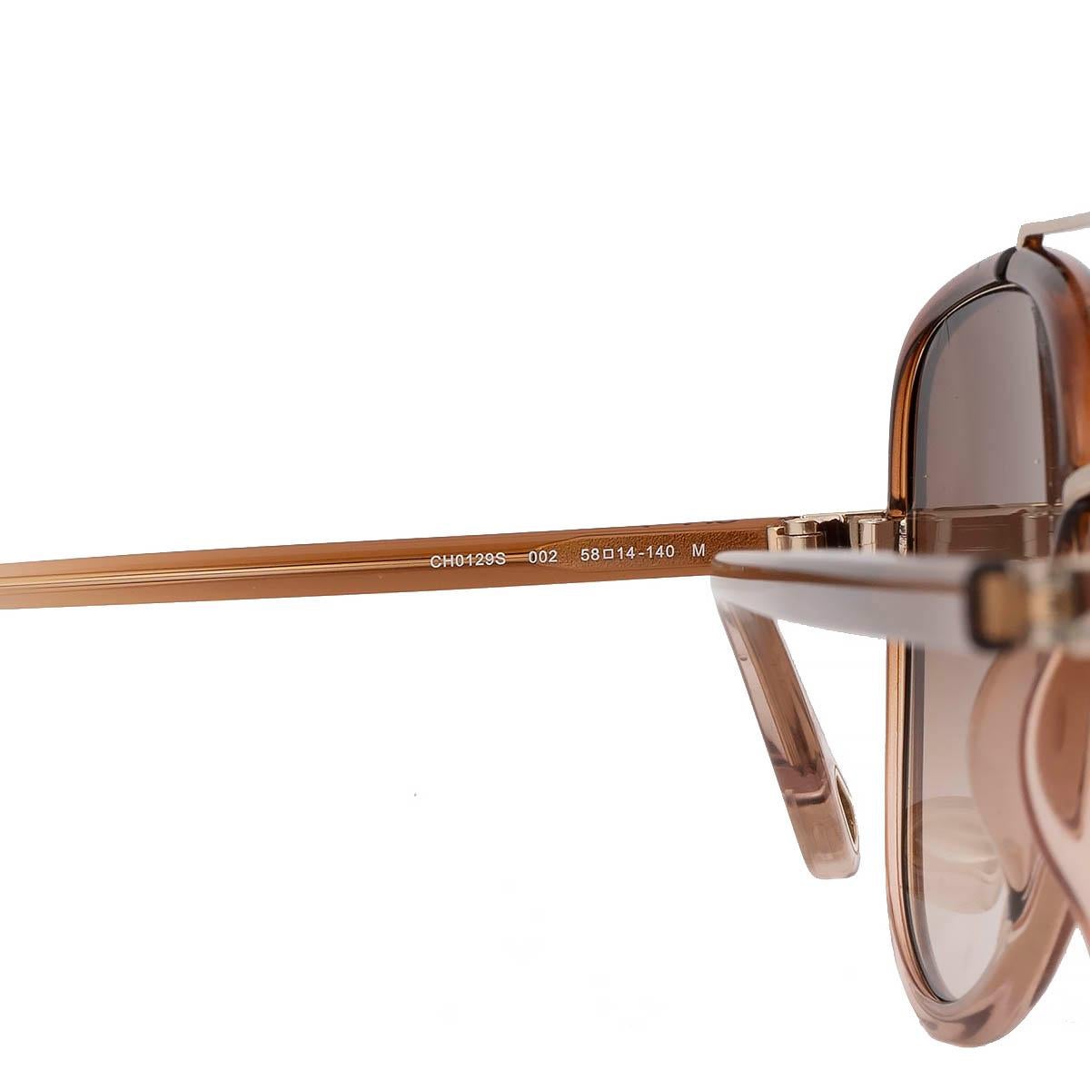 CHLOE brown acetate 2022 AVIATOR Sunglasses CH0129S For Sale 2