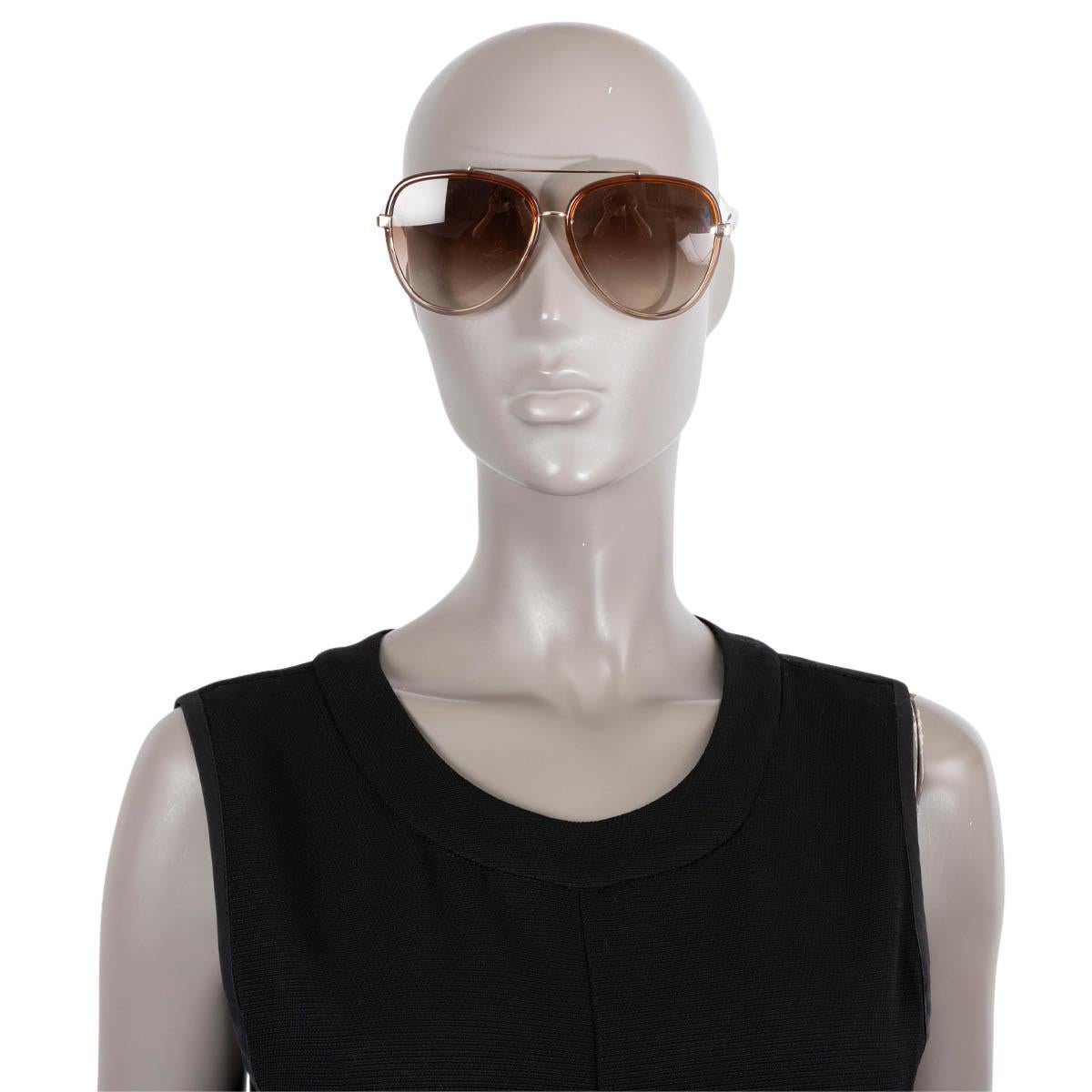 CHLOE brown acetate 2022 AVIATOR Sunglasses CH0129S For Sale 3