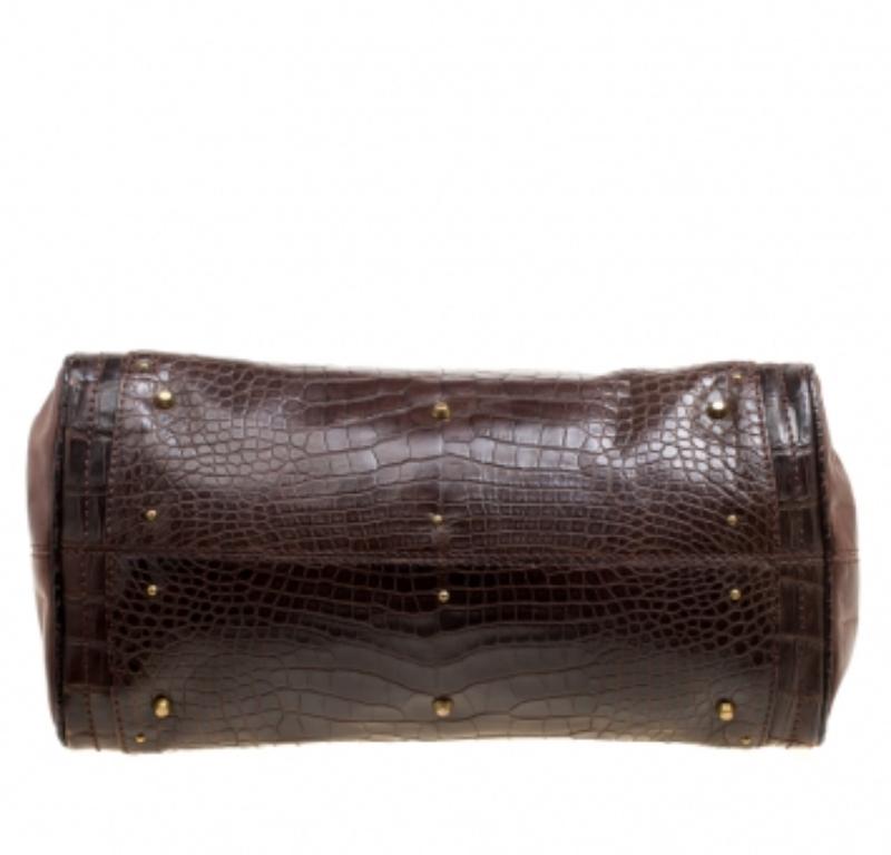 Borsa Paddington media in pelle e alligatore marrone di Chloe in vendita 2