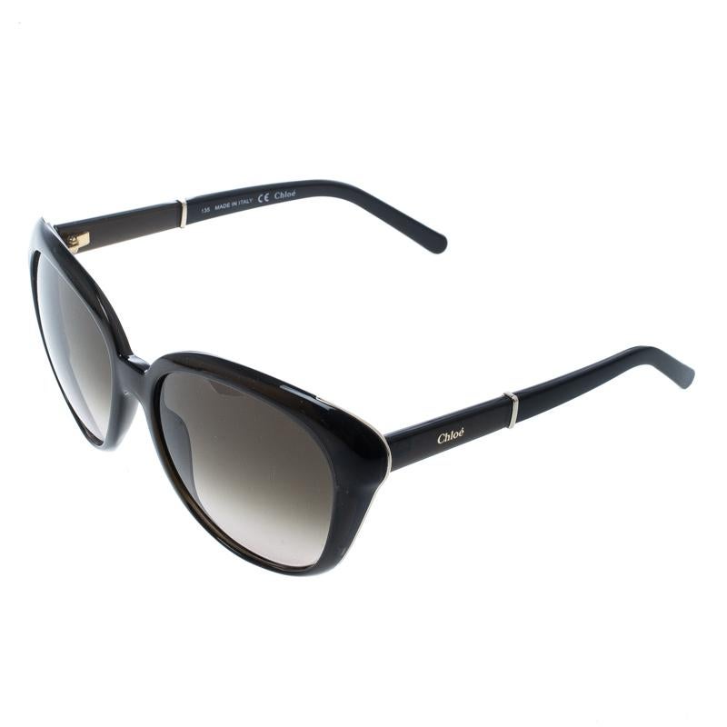 Black Chloe Brown/Brown Gradient CE648S Butterfly Sunglasses