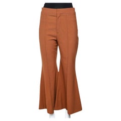 Chloe Brown Delight Wool Flared Leg Trousers M