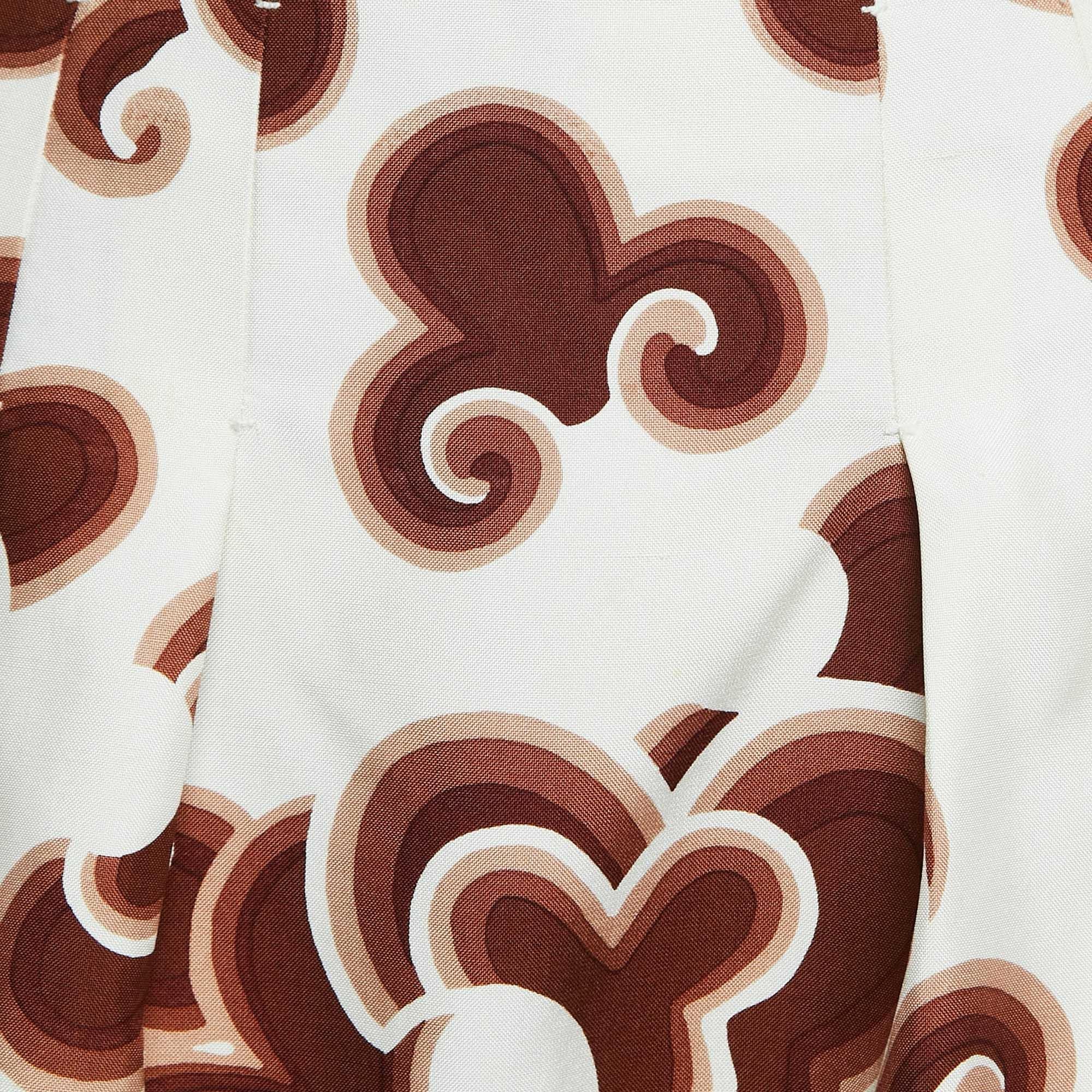 Donna Mini gonna a pieghe in seta con stampa a scarabocchi Chloe Brown S in vendita