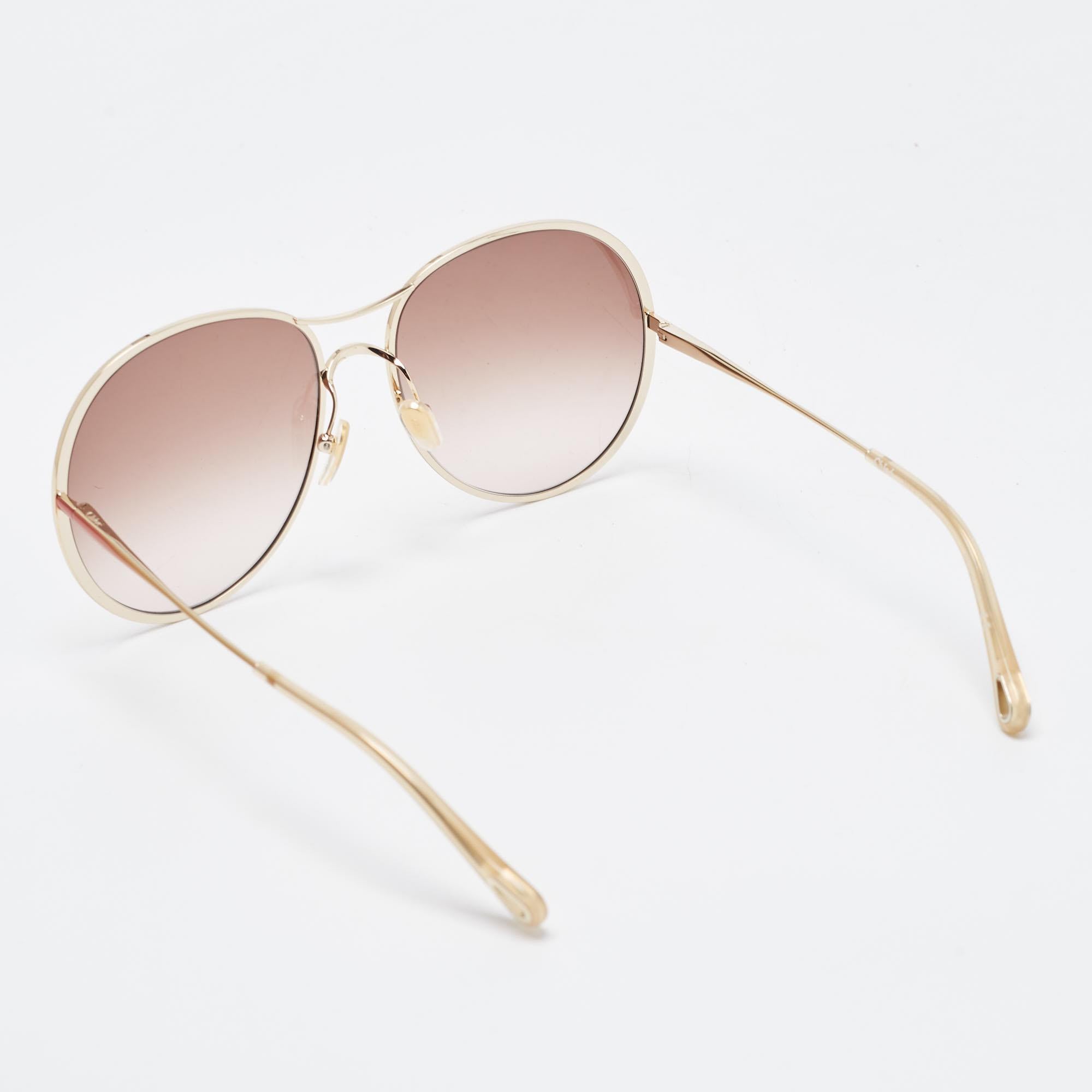 Women's Chloe Brown Gradient Aviator Sunglasses