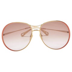 Chloe Brown Gradient Aviator Sunglasses