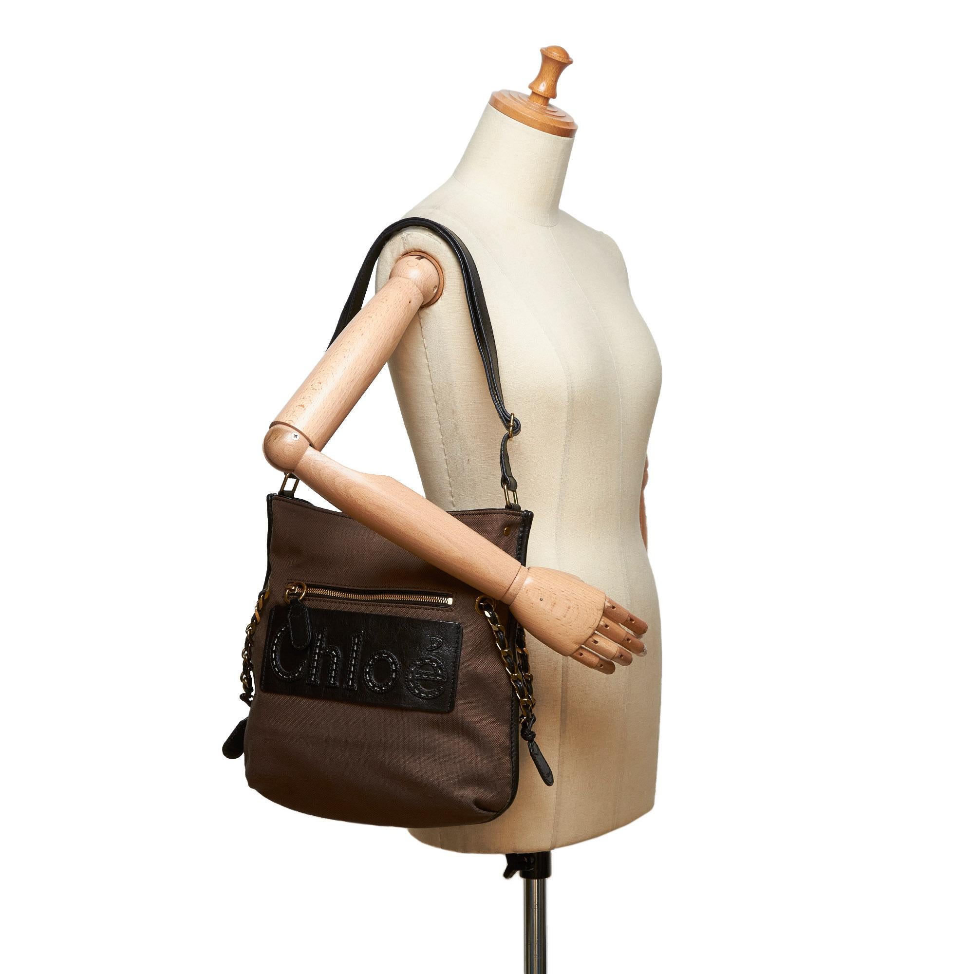 Chloe Brown Jacquard Shoulder Bag 6