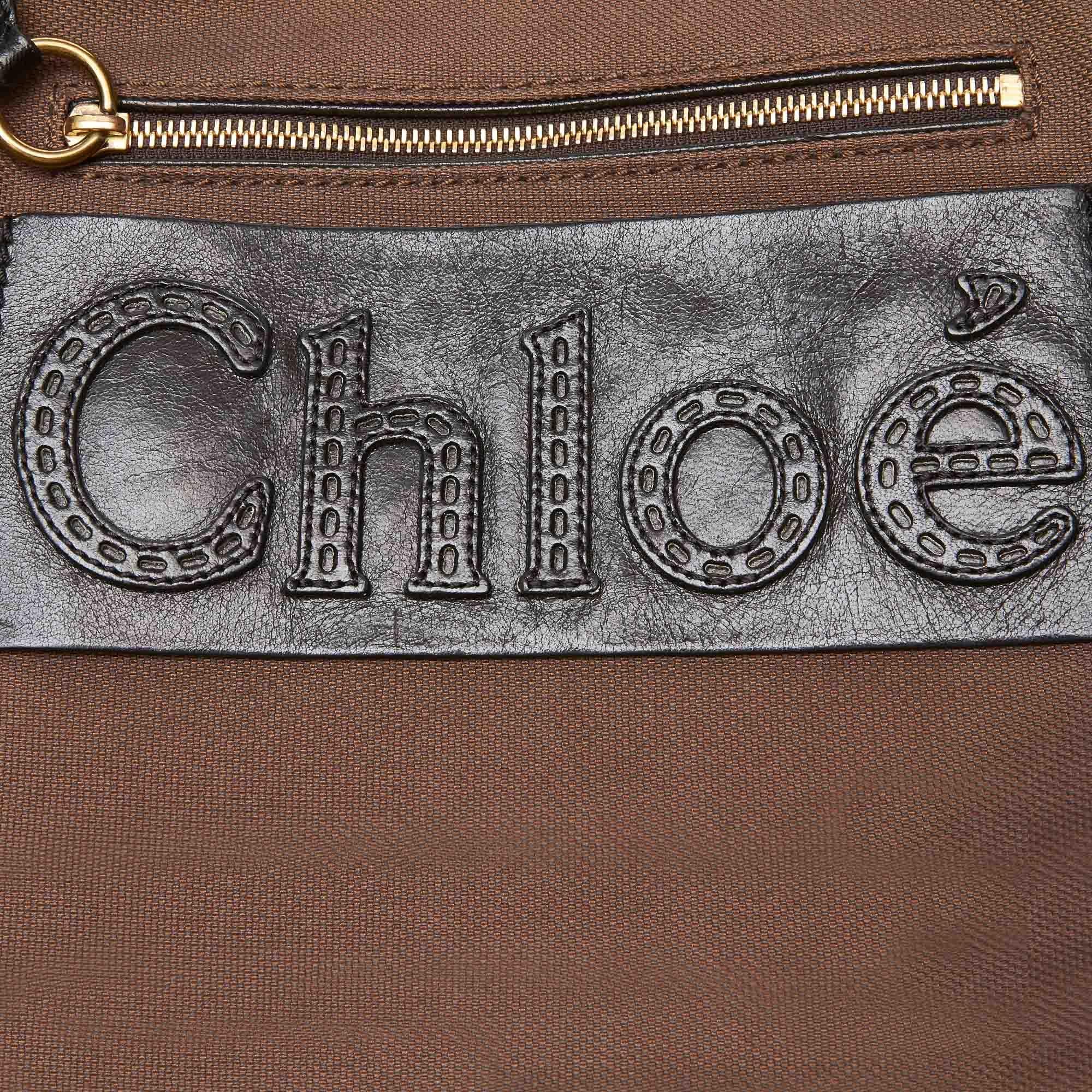 Chloe Brown Jacquard Shoulder Bag 1