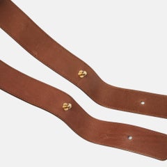 Chloe Brown Leather and Elastic Band Waist Belt