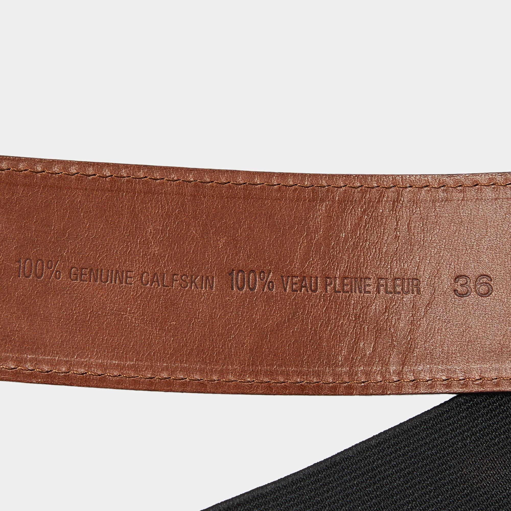 Chloe Brown Leather and Elastic Band Waist Belt For Sale 2