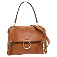 Chloe Brown Leather and Suede Medium Faye Day Top Handle Bag