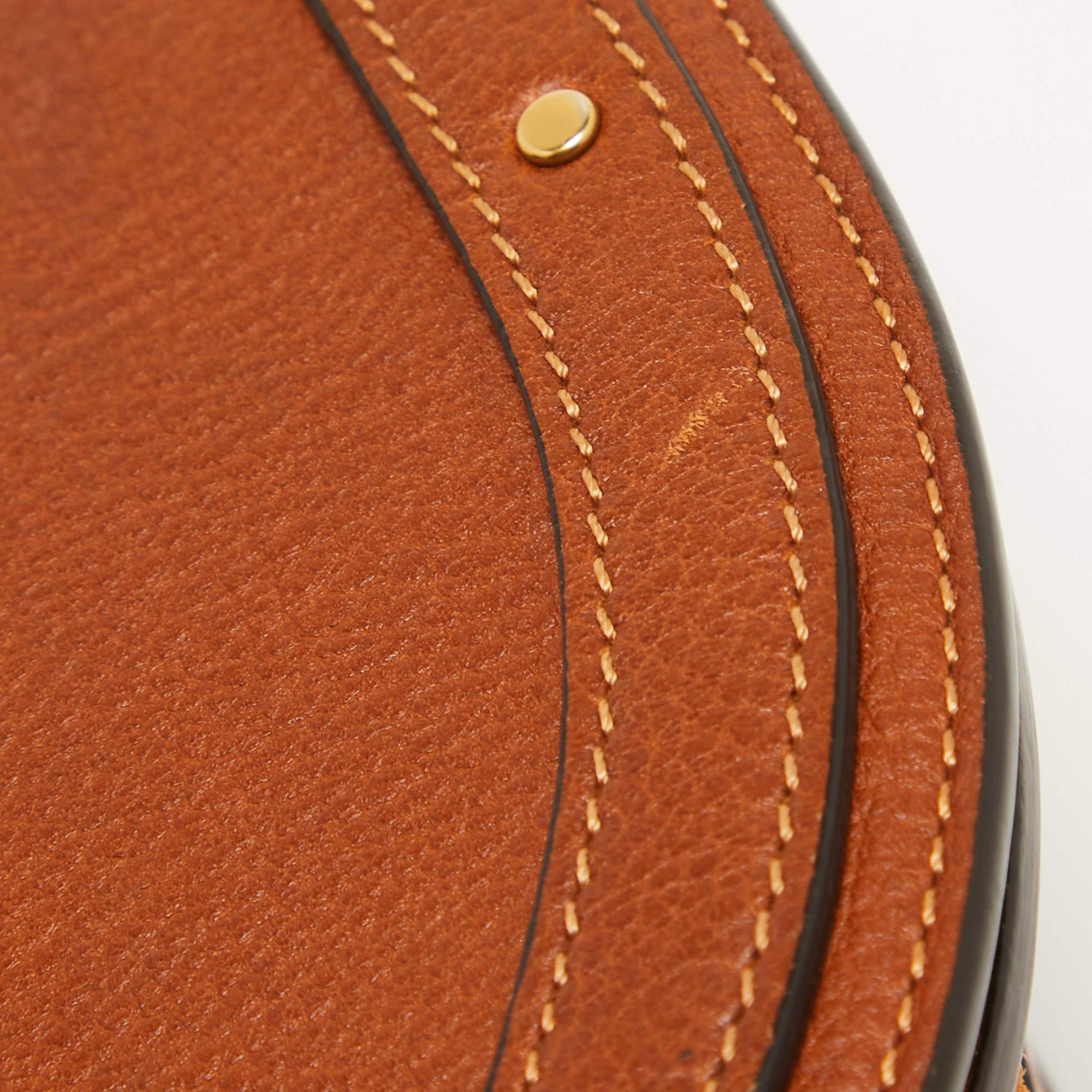 Chloe Brown Leather and Suede Medium Nile Bracelet Top Handle Bag 8