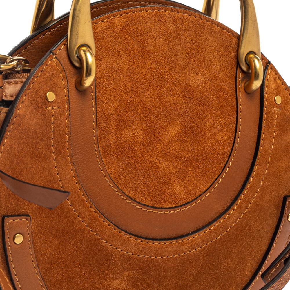 Chloe Brown Leather and Suede Small Pixie Shoulder Bag 1