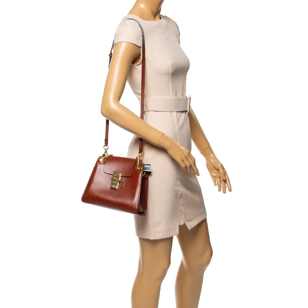 Chloé Brown Leather Annie Shoulder Bag In Good Condition In Dubai, Al Qouz 2