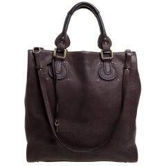 Aurore Paddington Tote aus braunem Leder mit reinen Details