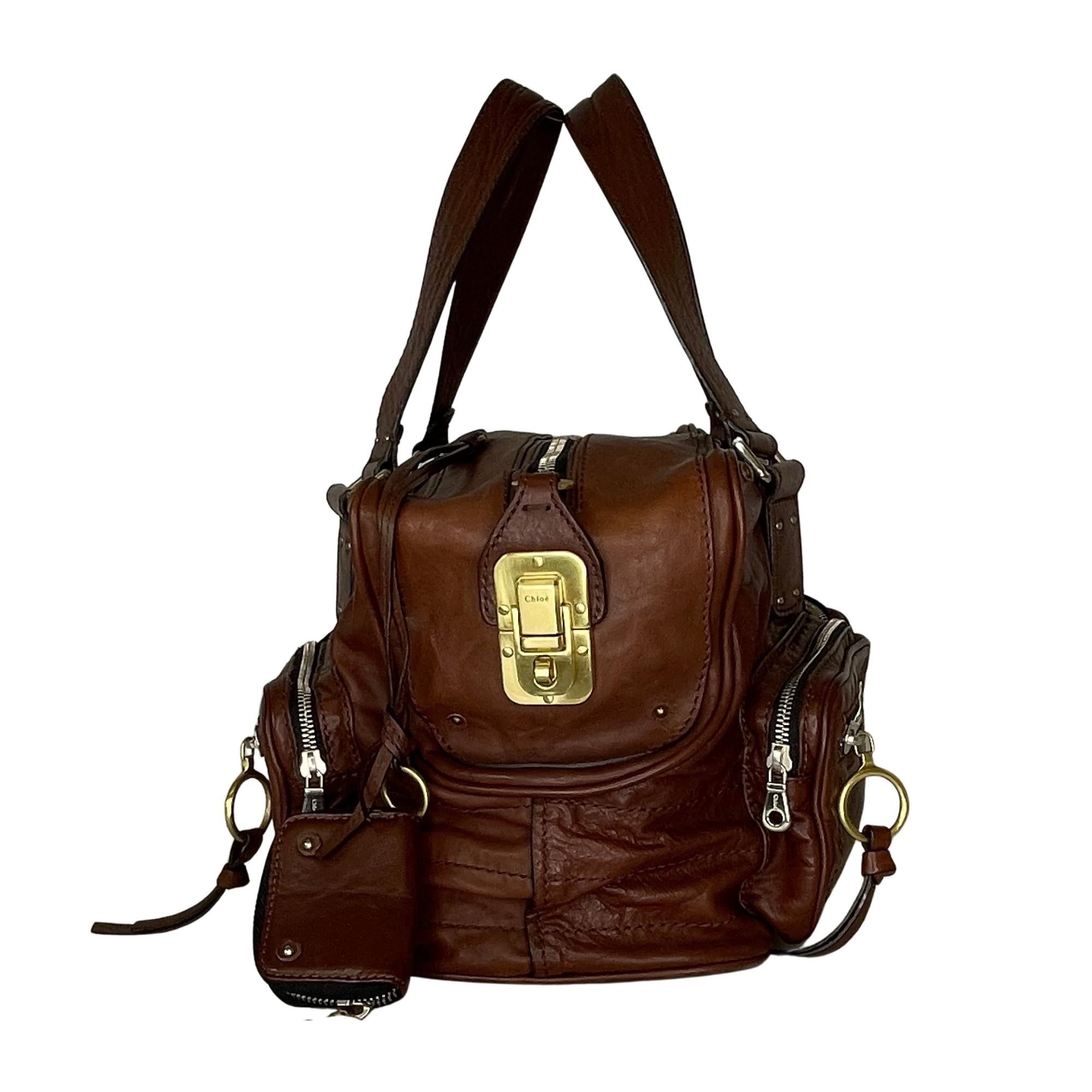 Marrone Borsa a tracolla Betty in pelle marrone di Chloe
