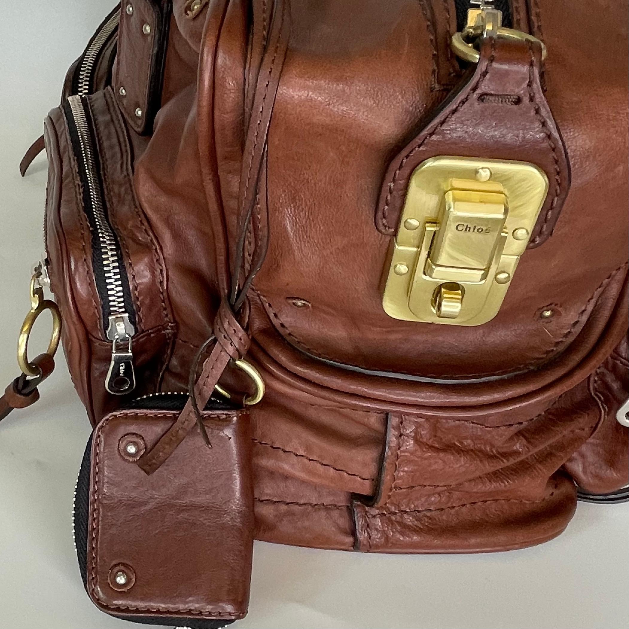 Chloe Brown Leather Betty Shoulder Bag In Good Condition For Sale In Montreal, Quebec