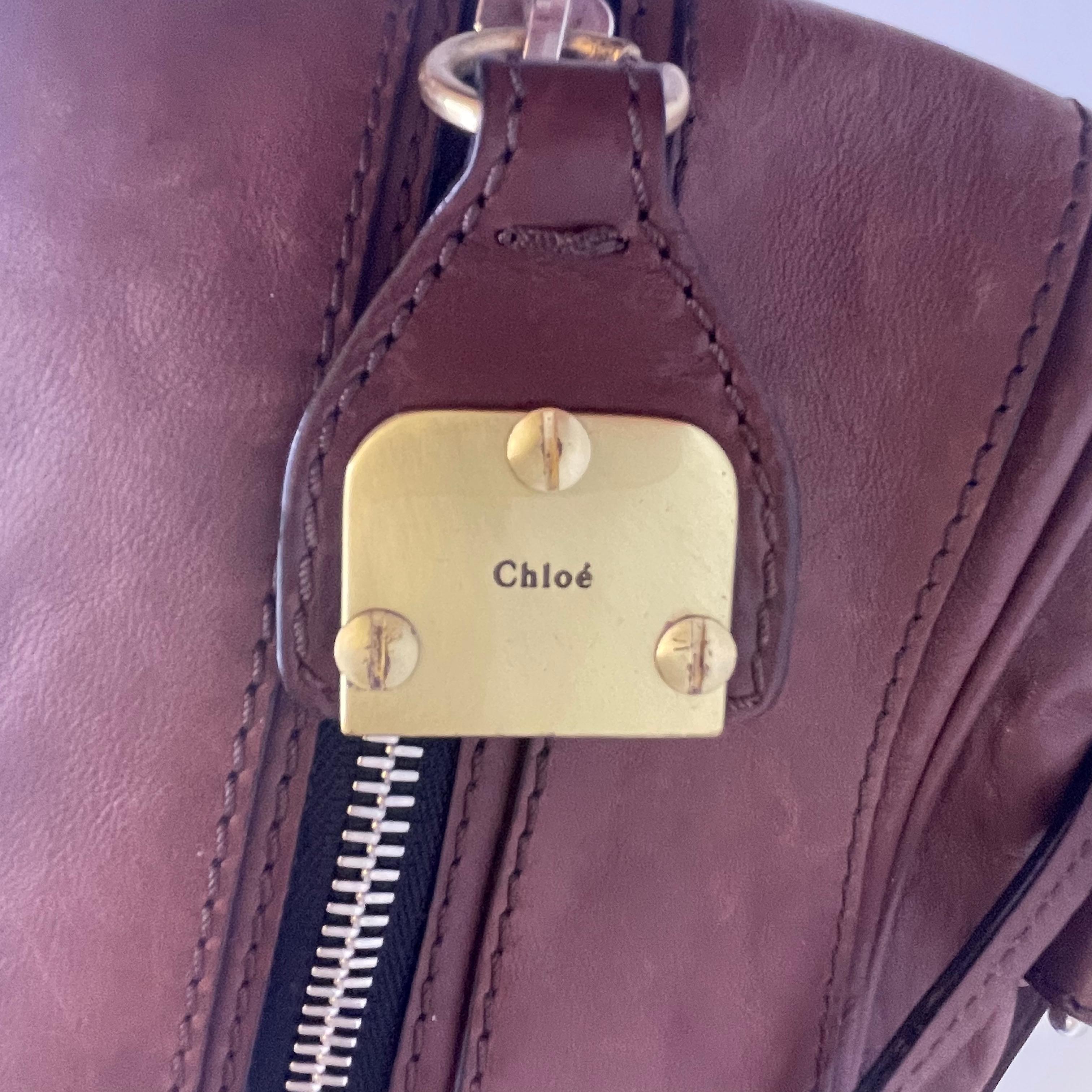 Women's Chloe Brown Leather Betty Shoulder Bag For Sale