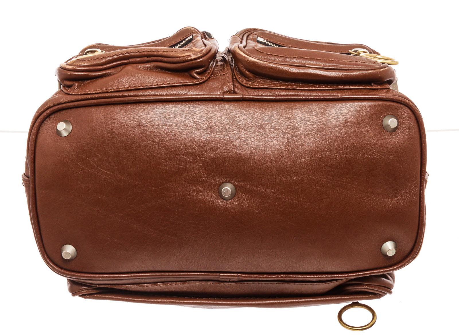 chloe wooden c woven leather shoulder bag