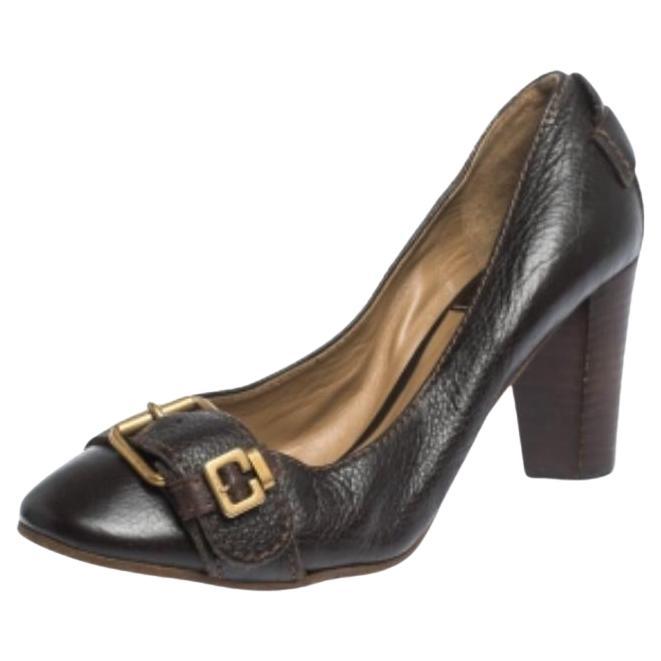 Chloe - Escarpins à boucle en cuir Brown - Taille 37