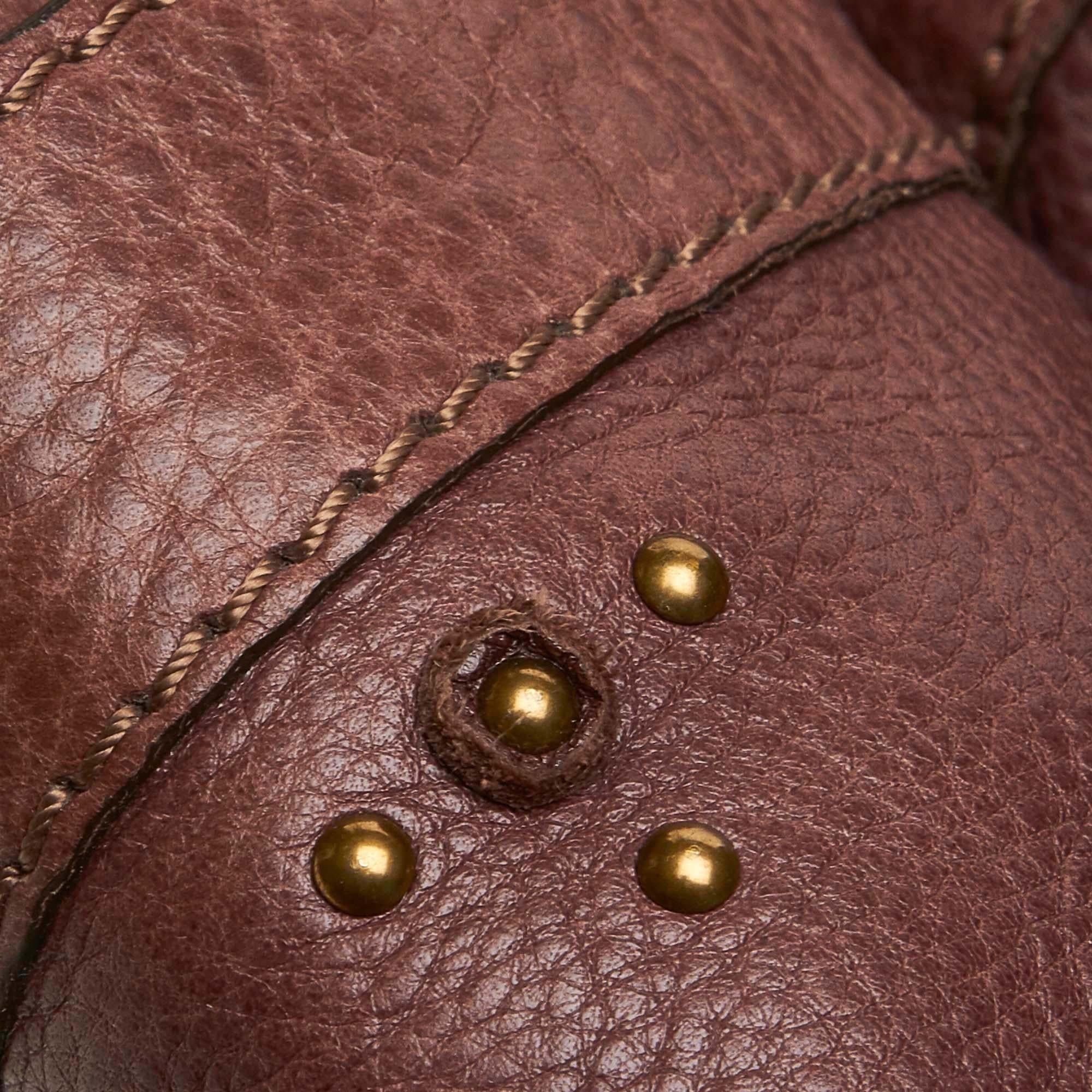 Chloe Brown Leather Double Pocket Paddington Tote Bag For Sale 6