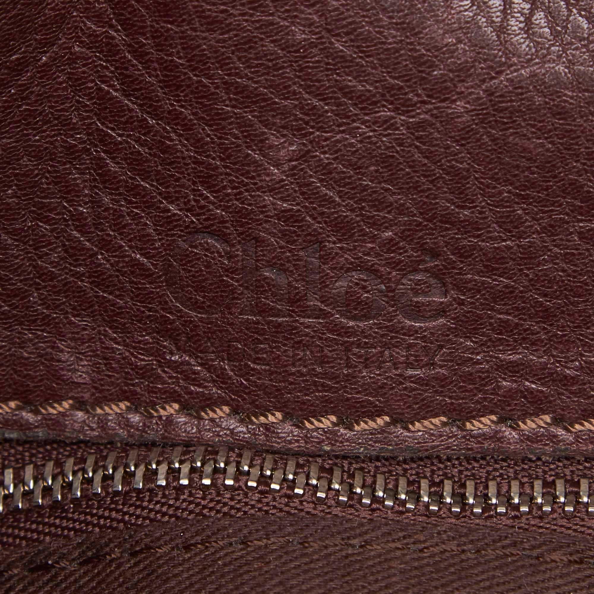 Chloe Brown Leather Double Pocket Paddington Tote Bag For Sale 3