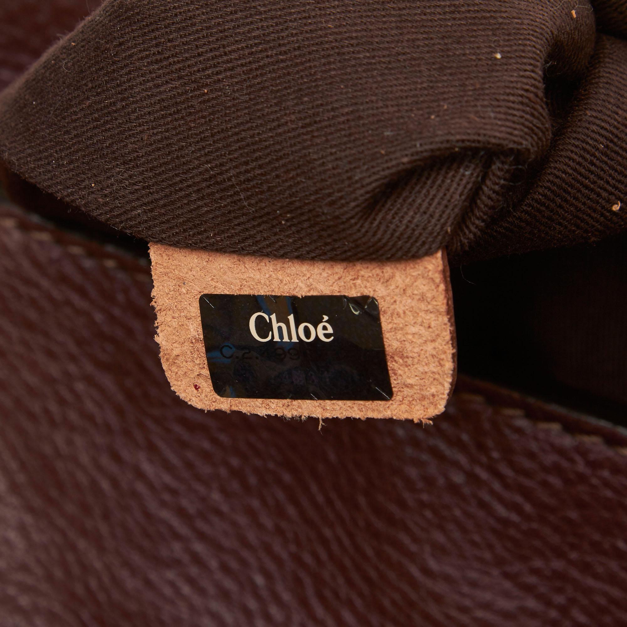 Chloe Brown Leather Double Pocket Paddington Tote Bag For Sale 4