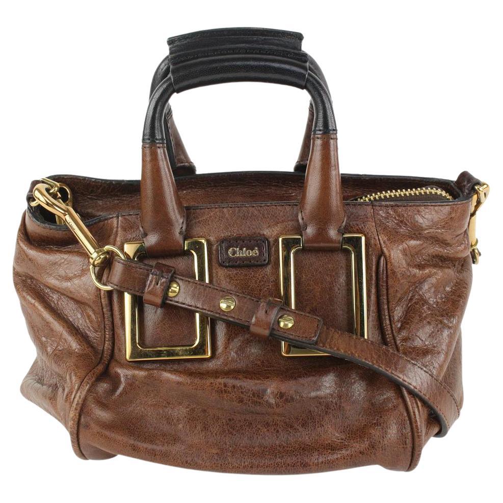 Chloé Brown Leather Ethel 2way Tote Bag 108cl2 en vente