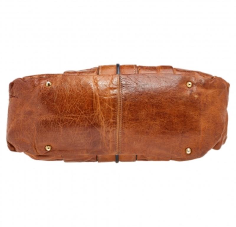 Chloe Brown Leather Heloise Large Satchel In Fair Condition In Dubai, Al Qouz 2