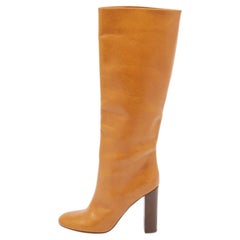 Chloe Stivali al ginocchio in pelle marrone misura 41
