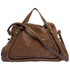 Chloe Brown Leather Large Paraty Satchel