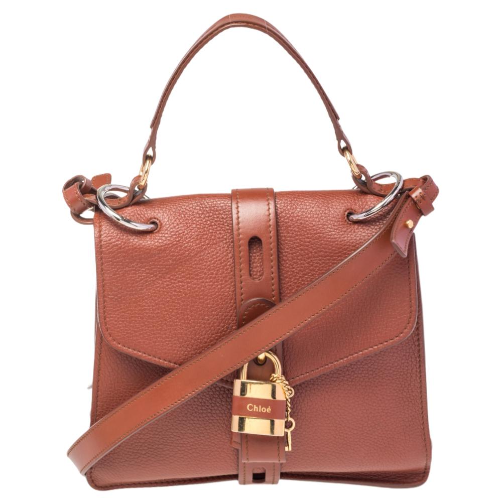 Chloe Brown Leather Medium Aby Day Top Handle Bag