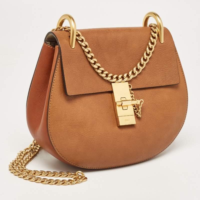 Chloe Brown Leather Medium Drew Shoulder Bag For Sale 6