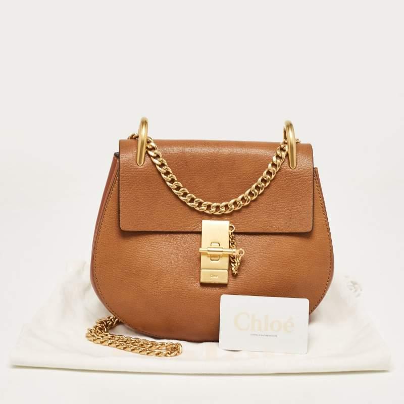 Chloe Brown Leather Medium Drew Shoulder Bag For Sale 4