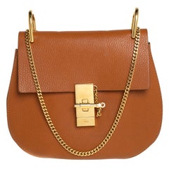 Chloe Brown Leather Medium Drew Shoulder Bag